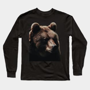 A brown bear in nature that looks cute and cuddly looks warm. Long Sleeve T-Shirt